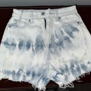 American Eagle Outfitters Blue Tie-Dye Jean Shorts